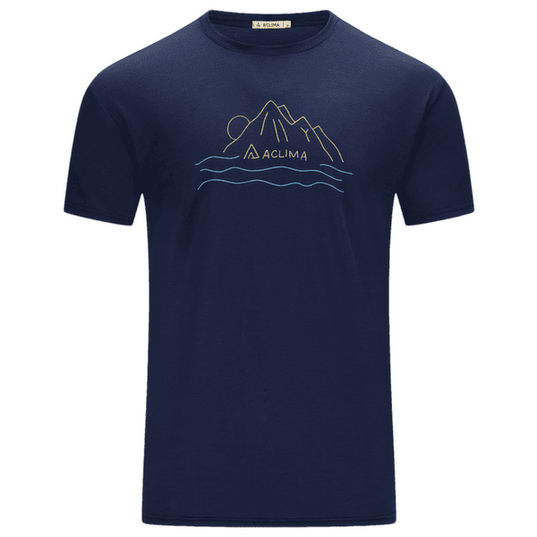 Tričko krátky rukáv Aclima LightWool 140 Classic Tee Sunset Men Navy Blazer