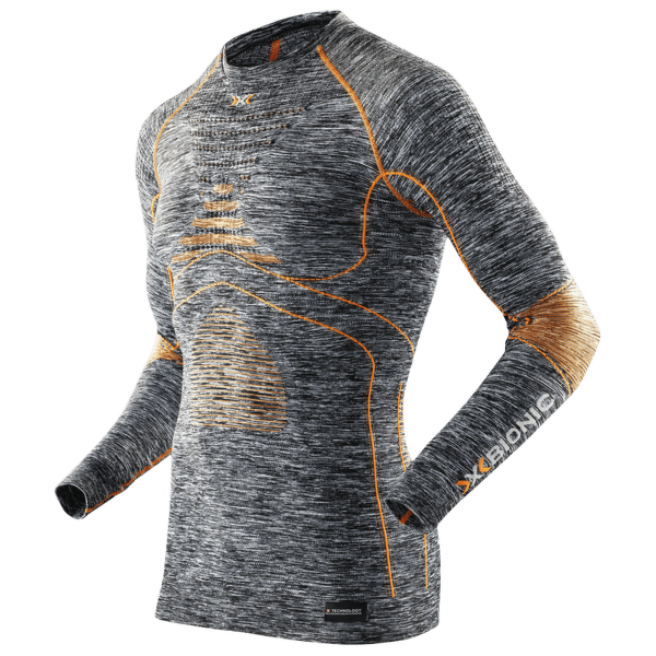 Triko dlouhý rukáv X-Bionic Accumulator Evo Melange Shirt Round Neck Grey Melange/Orange