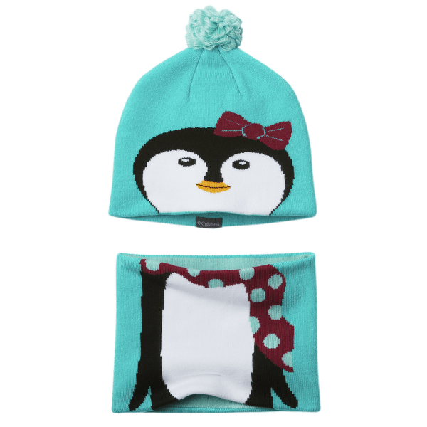 Čepice Columbia Youth Snow More™ Hat And Gaiter Set Geyser Penguin 336