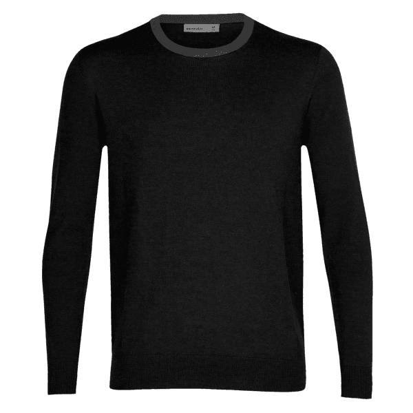 Sveter Icebreaker Shearer Crewe Sweater Men BLACK/GRITSTONE HTHR/CB