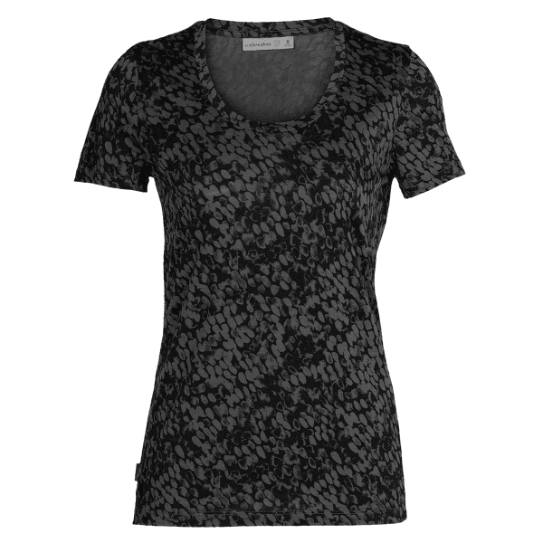 Tričko krátky rukáv Icebreaker Tech Lite II SS Scoop Forest Shadows Women BLACK/AOP