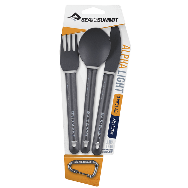 Príbor Sea to Summit Alphalight Cutlery Set 3 Grey Anodised
