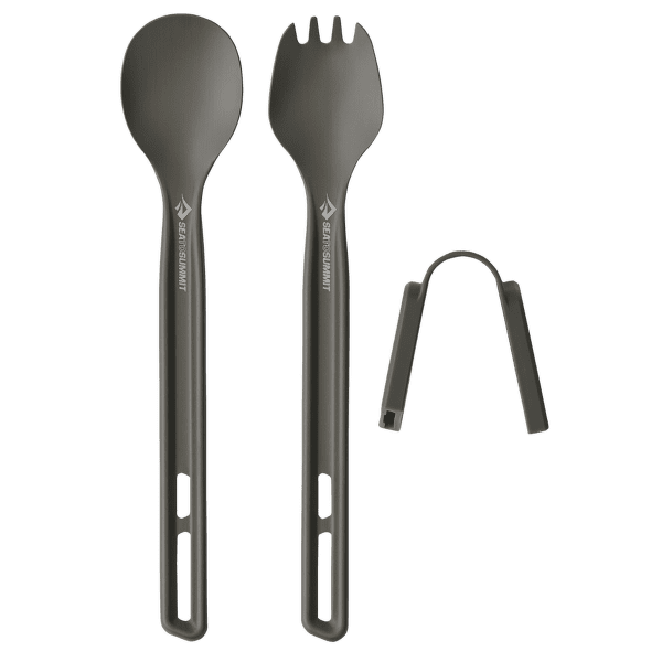 Příbor Sea to Summit Frontier UL Cutlery Set - [2 Piece] Long Handle Spoon and Spork Aluminium Hard Anodised Grey