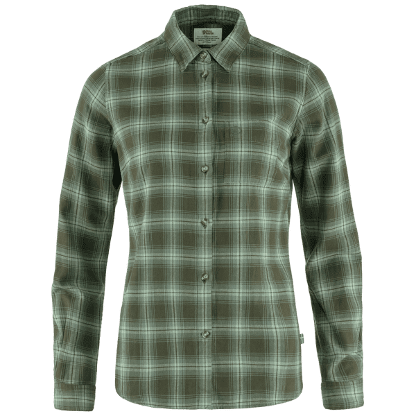 Košeľa dlhý rukáv Fjällräven Övik Flannel Shirt Women Deep Forest-Patina Green