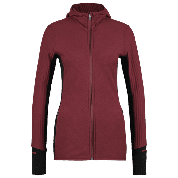 Pulóver Icebreaker Descender LS Zip Hood Women PORT/BLACK/CB