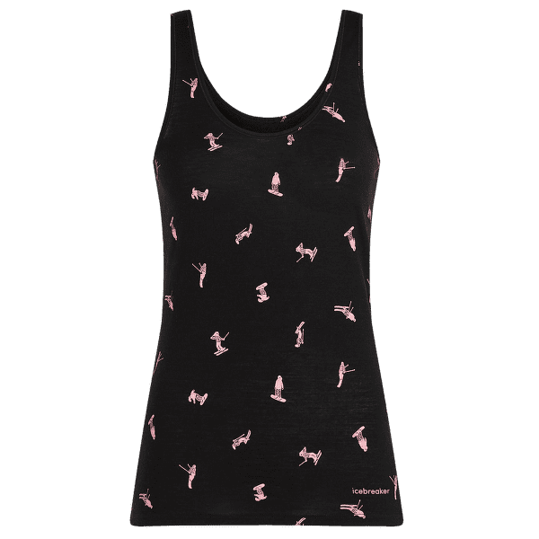 Tílko Icebreaker Merino 150 Siren Tank Snow Day women BLACK/ACID PINK/AOP