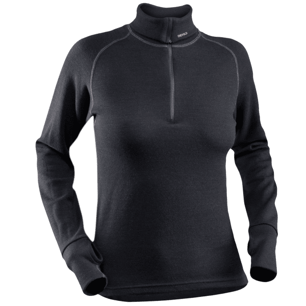 Triko dlouhý rukáv Devold Expedition Zip Neck Woman 950 BLACK
