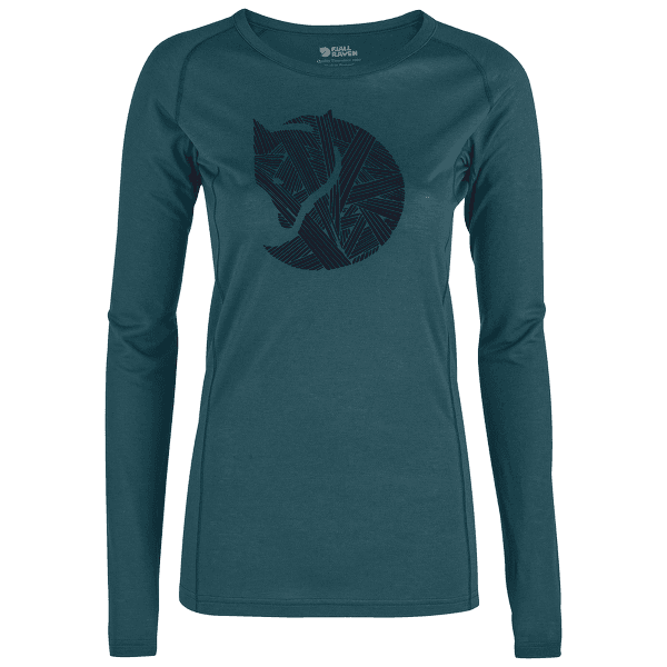  Abisko Trail T-Shirt Printed LS Women Glacier Green