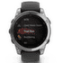 Hodinky Garmin fenix® E – 47 mm, AMOLED, Stainless Steel, Black Silicone Band