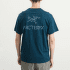 Tričko krátky rukáv Arcteryx Kragg SL Cotton Bird Word SS Men Nightscape / Lt Night