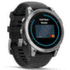 Hodinky Garmin fenix® E – 47 mm, AMOLED, Stainless Steel, Black Silicone Band