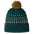 Powder Town Beanie Snowfall Knit: Dark Borealis Green