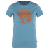 Arctic Fox Print T-Shirt Women Dawn Blue-Terracotta Brown