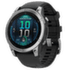 Hodinky Garmin fenix® E – 47 mm, AMOLED, Stainless Steel, Black Silicone Band
