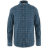 Övik Flannel Shirt Men Indigo Blue-Flint Grey