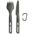 Frontier UL Cutlery Set - [2 Piece] Spork and Knife Aluminium Hard Anodised Grey