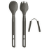 Frontier UL Cutlery Set - [2 Piece] Long Handle Spoon and Spork Aluminium Hard Anodised Grey