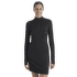 Šaty Icebreaker Merino 260 Granary LS Half Zip Tee Dress Women Black