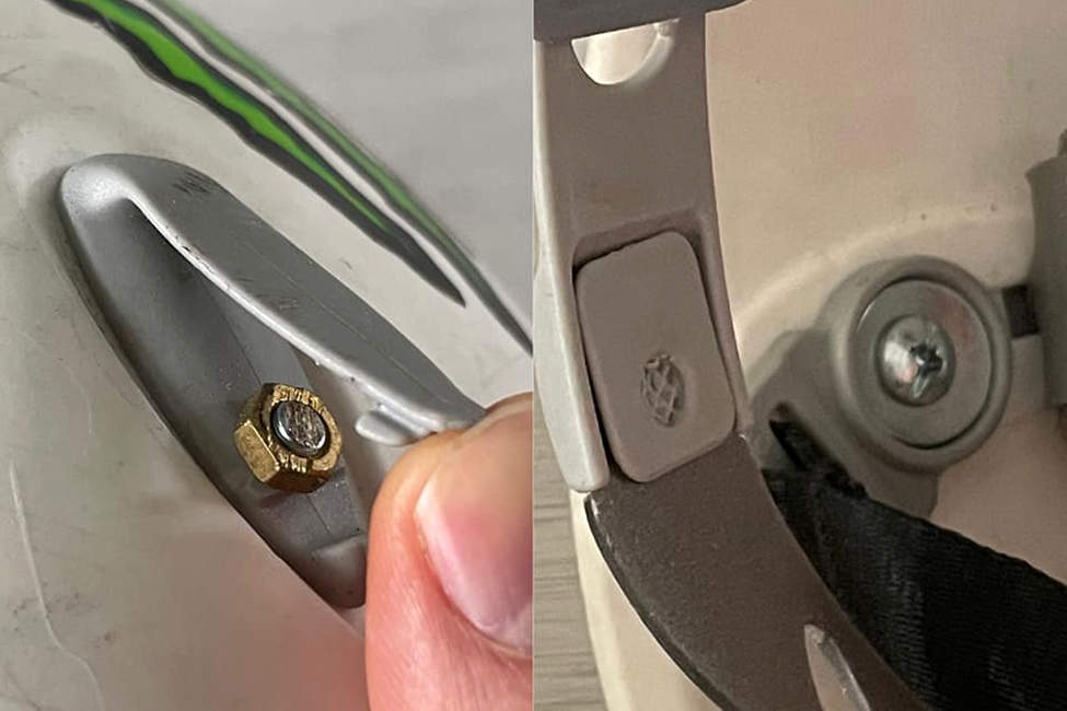 oprava lezecké helmy